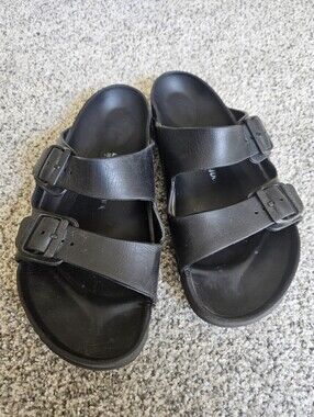 Birkenstock Black Double-Buckle Slide Sandals